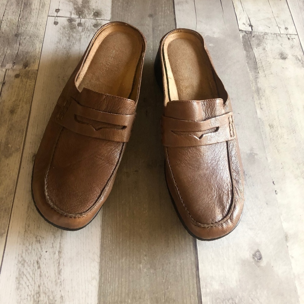 Easy Spirit Esdader Leather Mules Shoes Size 8.5